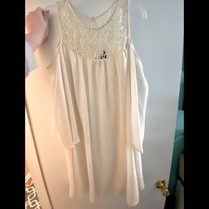 New with tags, white off the shoulder dress.